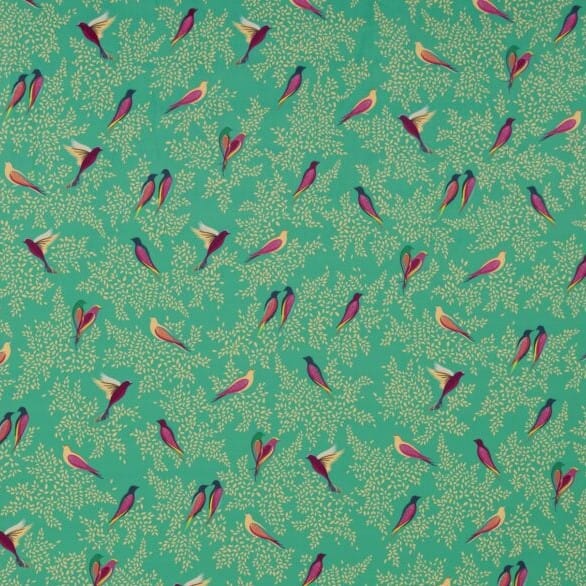 Sara Miller Green Birds Velvet Curtains Sara Miller Green Birds Velvet Curtains
