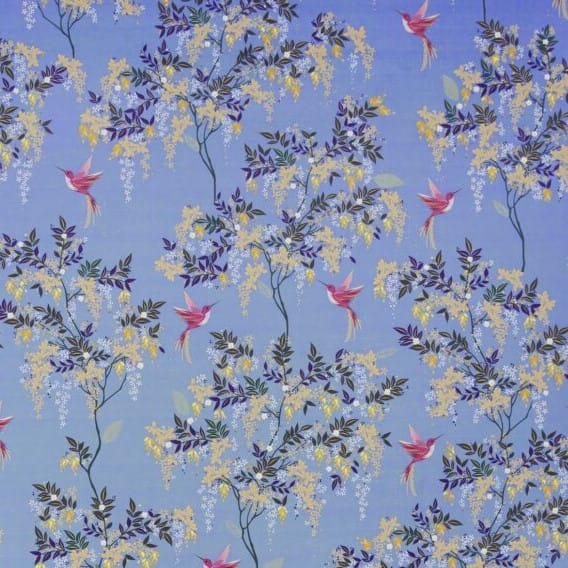 Sara Miller Hummingbird Velvet Cornflower Blue Fabric