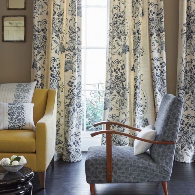 Colefax and Fowler Sollander Navy Curtains Colefax and Fowler Sollander Navy Curtains