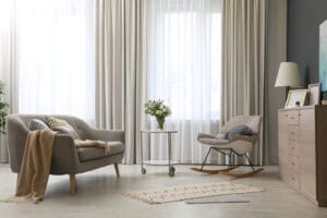 Modern,Living,Room,Interior,With,Beautiful,Curtains,On,Window